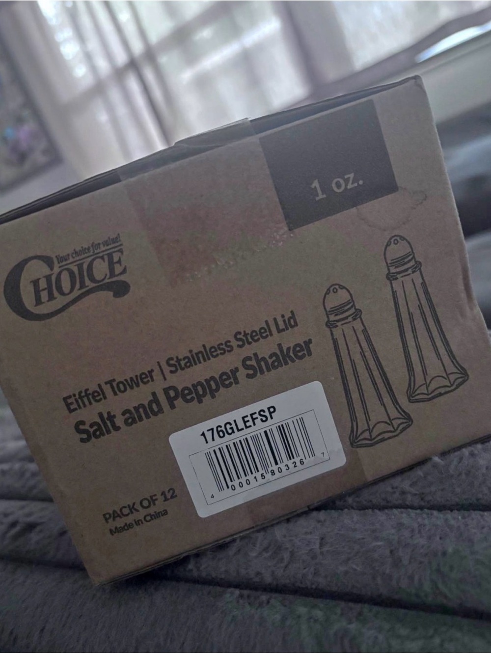 Choice Eiffel Tower Stainless Steel Lid Salt and Pepper Shakers- pack of 12